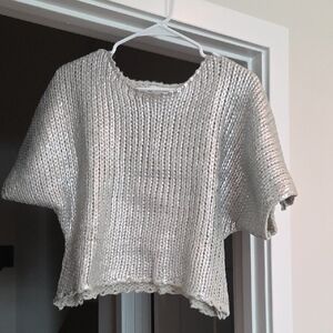 HYFVE Shiny Silver Knit Top